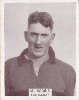 1933 Wills's Victorian Footballers (Large) #131 Mick Higgins Front